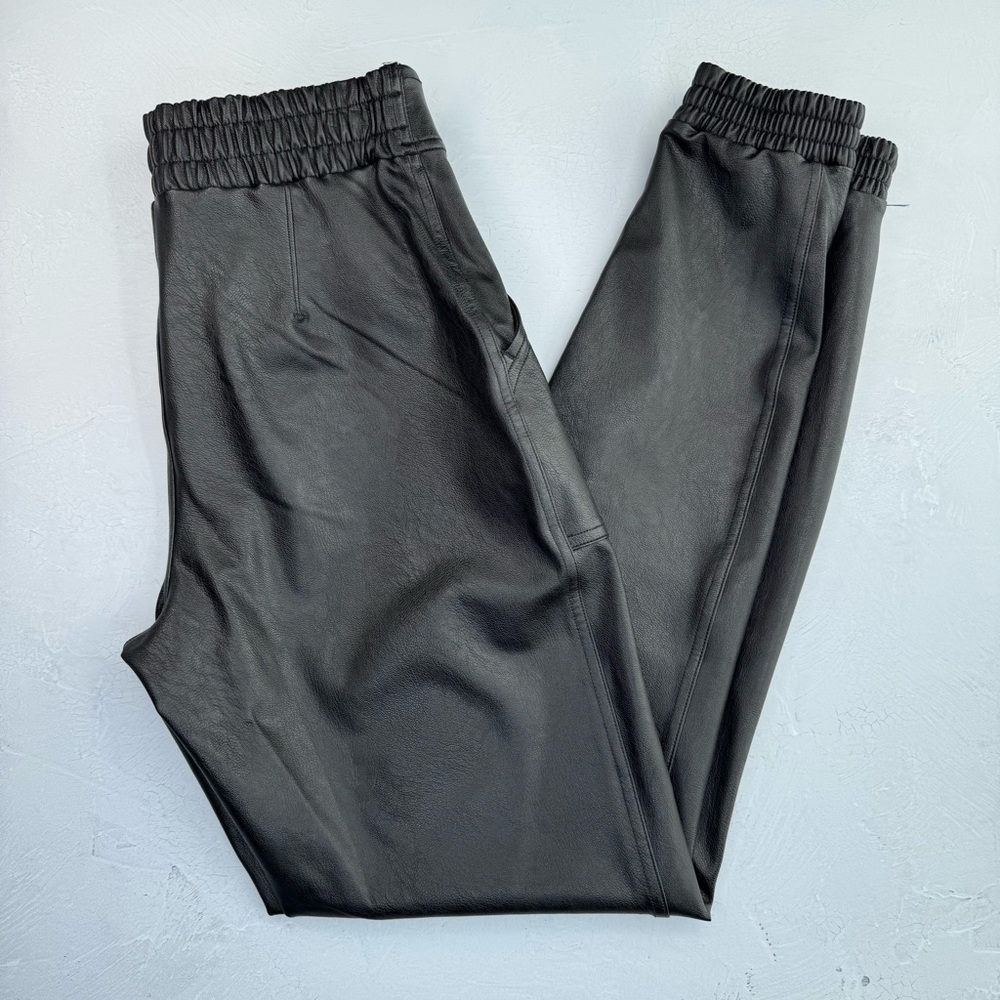 Spanx Leather Like Joggers Black S Tummy Control Pull On Pants - Picture 16 of 16